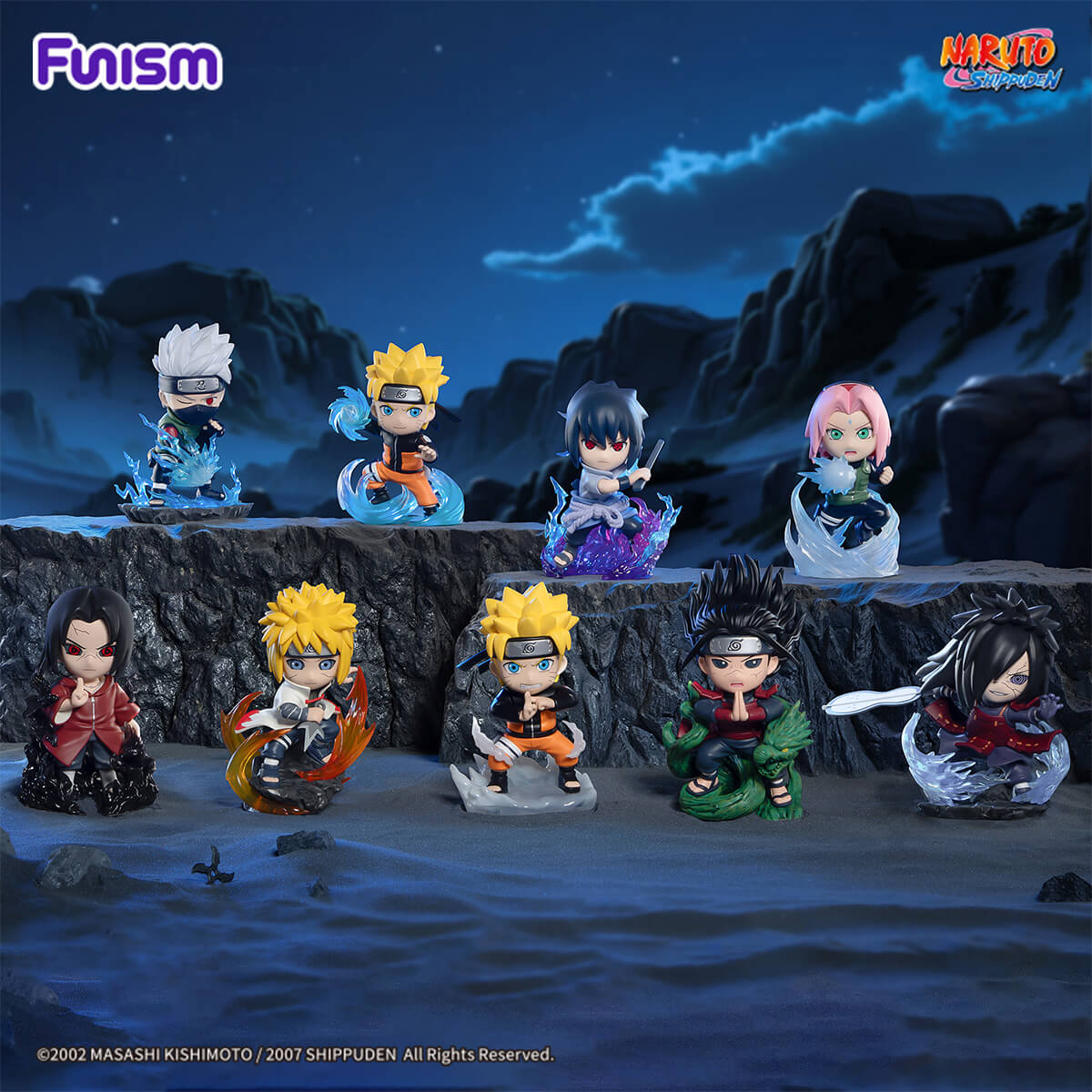 NARUTO SHIPPUDEN blind box featuring figurines of popular characters from the Fourth Great Ninja War series by Funism.